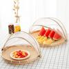 Anti-mosquito Hand-Woven Food Serving Tent Basket Tray Vegetable Bread Storage Basket Portable Outdoor Picnic Mesh Net Cover
