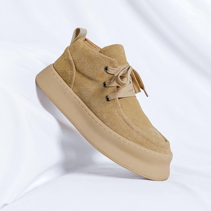 Genuine Leather Men's Casual Boots Fashion Designer Ankle Boots Handmade Sewing Male Walking Shoes Warm Plush Fur Winter Boots