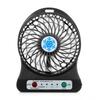 Portable Rechargeable LED Light Fan Cooler Mini Desk USB 18650 Battery Fan Box Fan Air Cooling Fan Fan for Stroller Table Fan