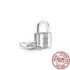 Fit Original Fasion Bracelet Necklace Happy Heart House Padlock Key Dangle Charm Silver 925 Beads For Women Fashion Jewelry