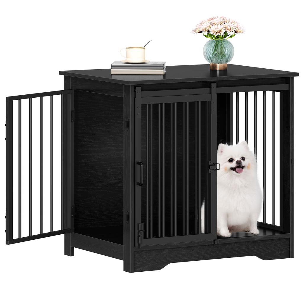 Dog Cage Furniture, 69 cm Dog Crate, 2 Doors, Modern Dog Cage Indoor for Small/Medium/Large Dogs, Side Table, for Home