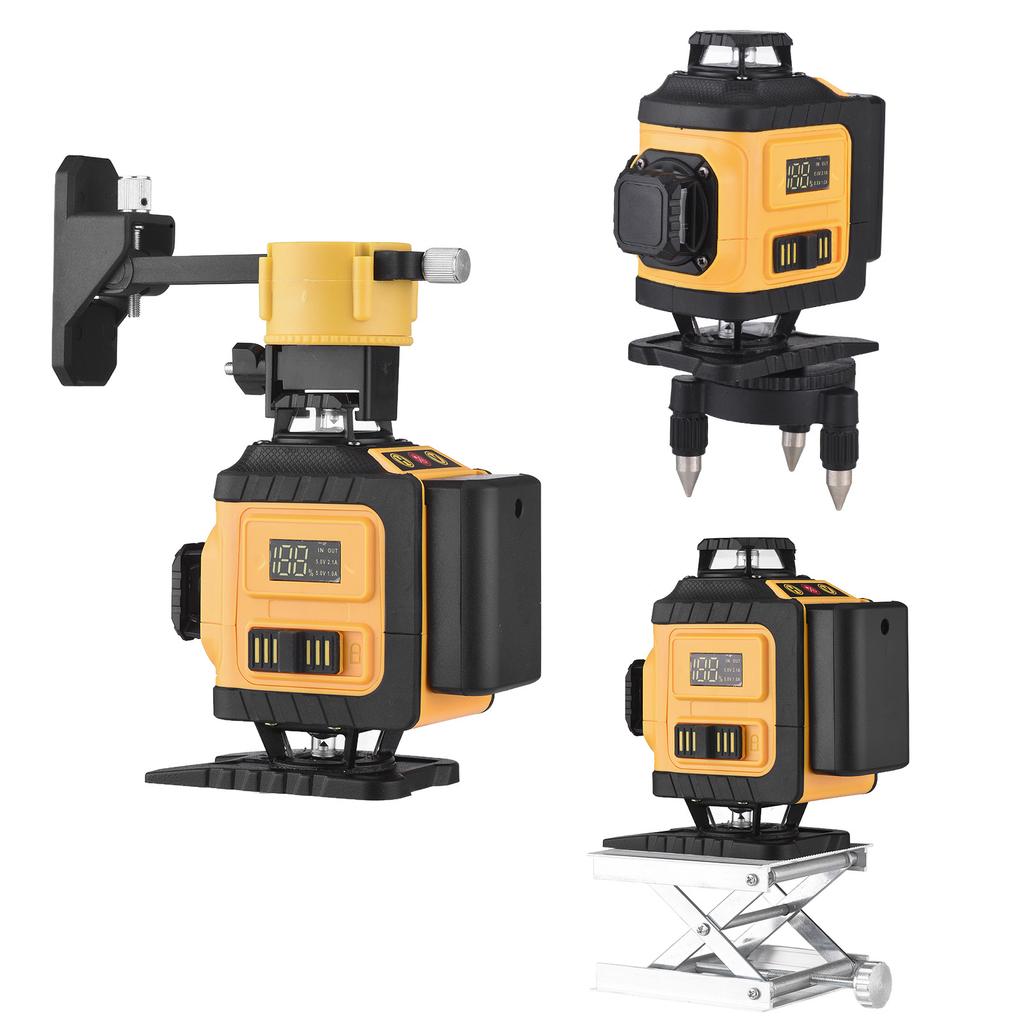 Многофункциональный 4D 16 линий лазерный уровень 3° самовыравнивающийся прибор, работающий от перезаряжаемой литиевой батареи, инструмент для выравнивания 1,2 м