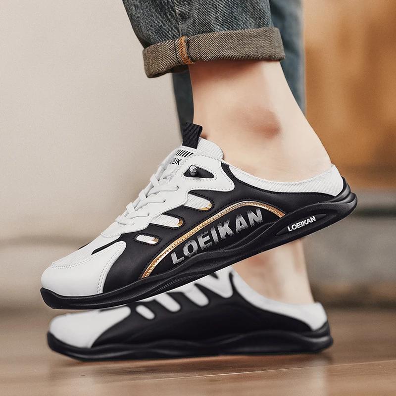 2025 Летние тапочки для мужчин Модные мужские на плоской подошве