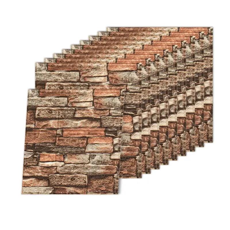 3D водонепроницаемые настенные наклейки 38,5 см*35 см самоклеящиеся панели ПВХ украшение гостиной домашний кирпичный узор пенопластовые обои