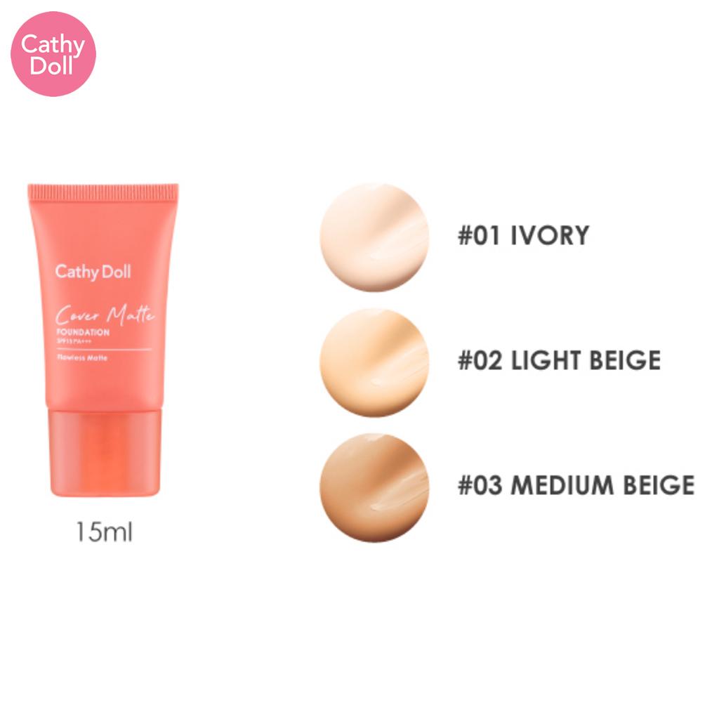 Cathy Doll Матовая тональная основа Cover Matte Foundation SPF15 PA+++ 15 мл - Тайская косметика