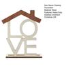 LOVE HOME Desktop Decoration with Base Room Home Office Living Wooden Table Centerpiece Hollow