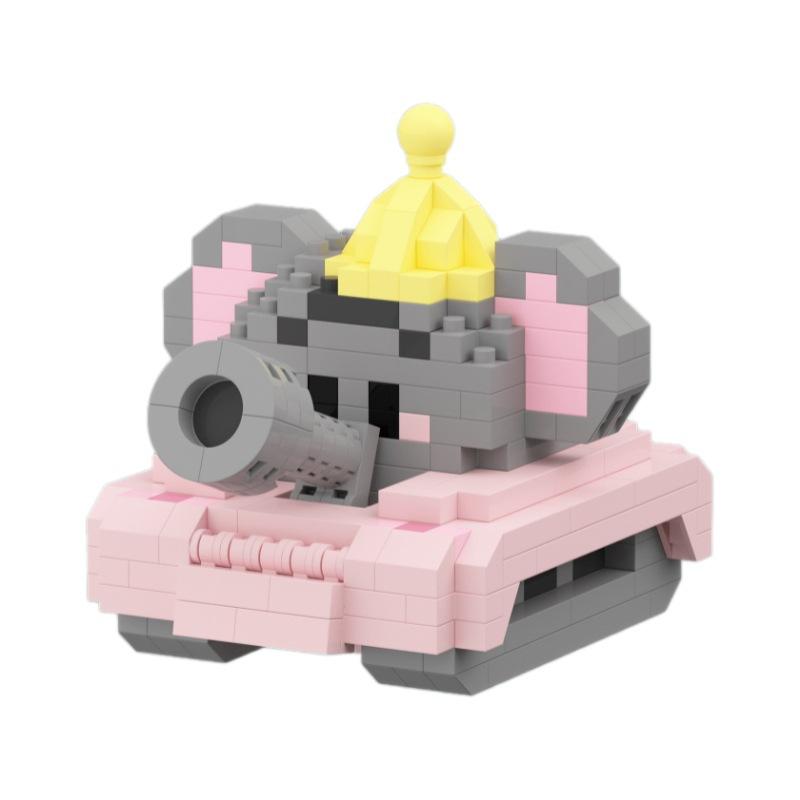 Cute Small Fleet Cartoon Animal Doll Toy Building Blocks Set with Planes Tanks Cars - Educational Puzzle Assembly Kit for Kids