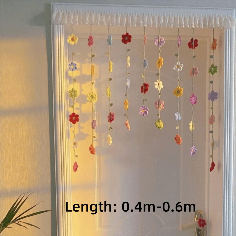 9pcs Colorful Flowers Artificial Flower Curtain Hanging Room Decorative Curtain Bedroom Decoration