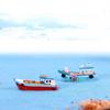 Home Aquarium Ornament Yacht Wooden Ship Micro Landscape Decor Boat Model Cake Decoration