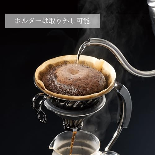 Hario V60 Металлическая кофеварка для кофеварки на 1–4 чашки, матово-черная, VDMR-02-MB