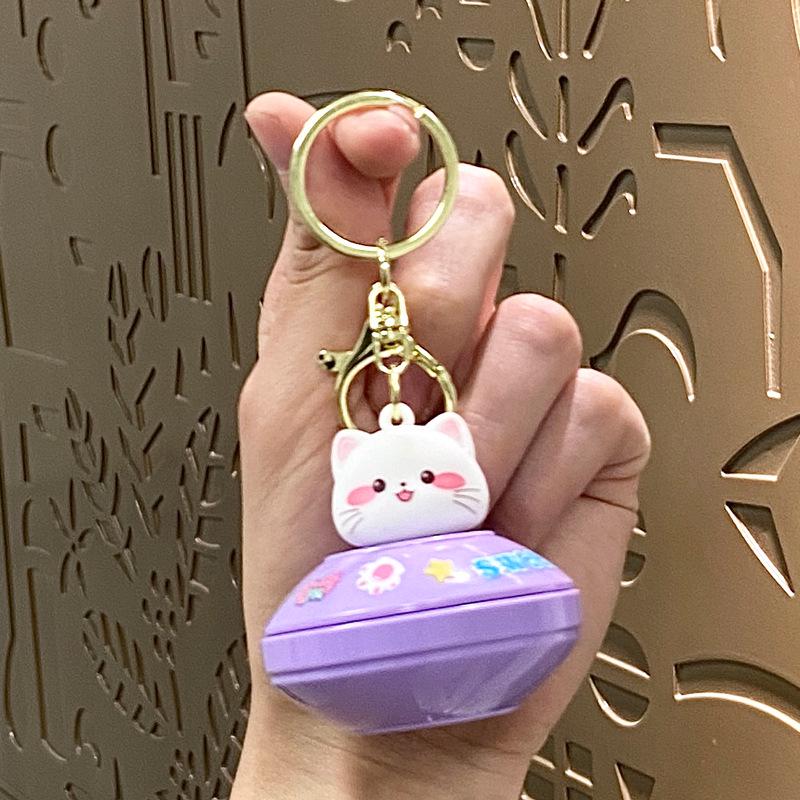 Adorable Cartoon Cat Flying Disc Keychain and Bag Charm