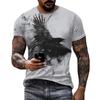 Summer Retro Crow Graphic T Shirts For Men Fashion Casual Hip Hop Bohemian Personality Printed Round Neck Streetwear Tees Tops