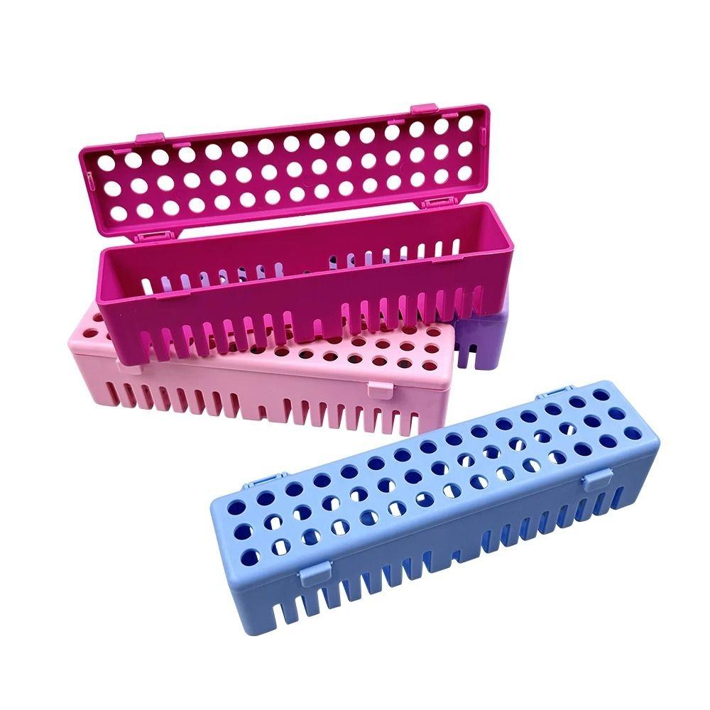 Plastic Dental Sterilization Case Perforated Design Dental Disinfection Tray Clinic Use