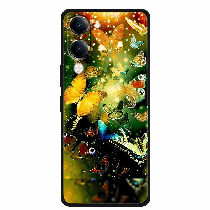 Чехол для Vivo iQOO Z10 Lite Силиконовый Черный ТПУ Funda Задняя крышка для iQOO Z10 Lite 5G I2409 Мягкий чехол Животное Coque IQOOZ10 Lite