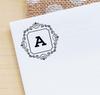 Printtoo Square Swirl Border Alphabet A Monogram Initial Self Inking Rubber Stamp Office