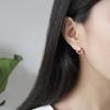 Гипоаллергенный к 925 розовому золоту Girlfriend [Glam Jewelry] Серьги, Сакура, Сакура, Дамы, Металлы, Серебро, Жемчуг, Кристалл, Покрытие, Подарок, Женщины,