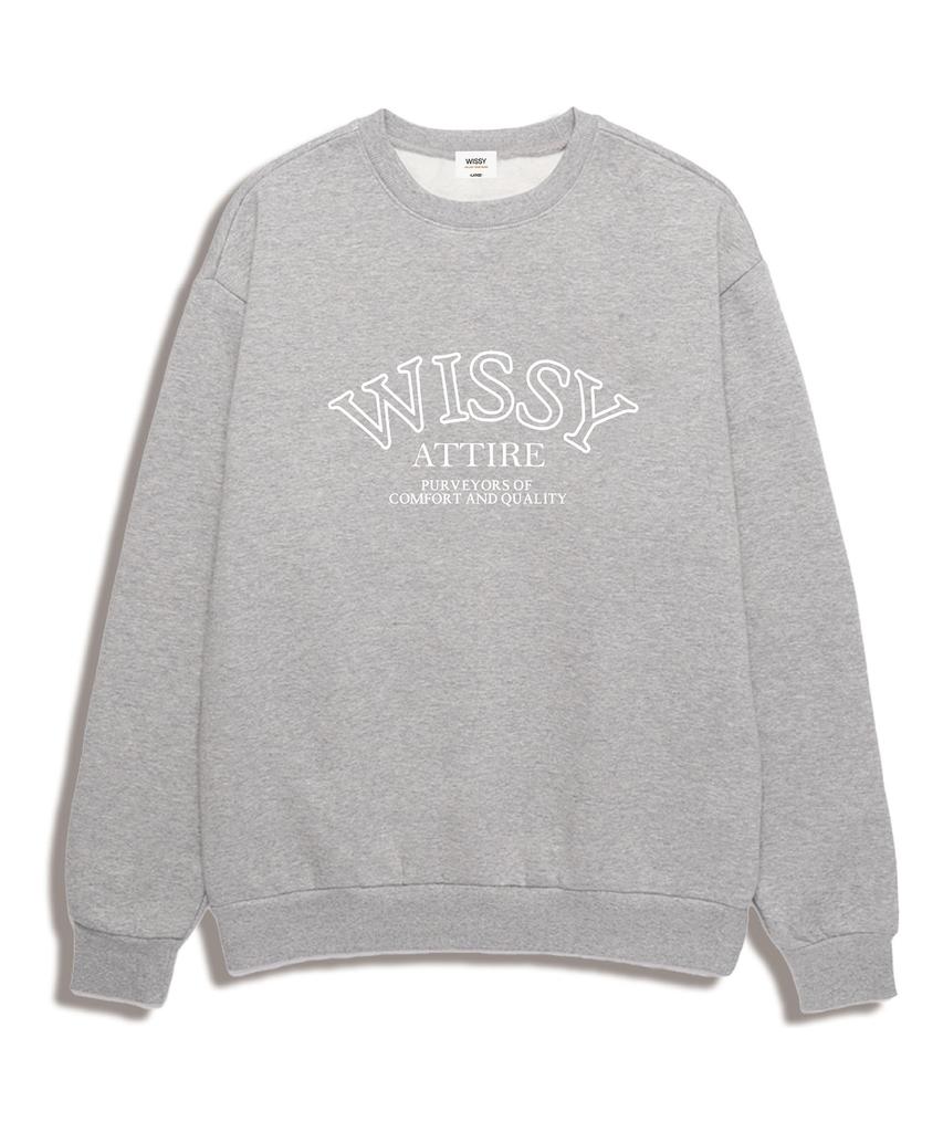 Свободная толстовка с логотипом Wissi Attire (Wlfs002) Серый меланж/Белый