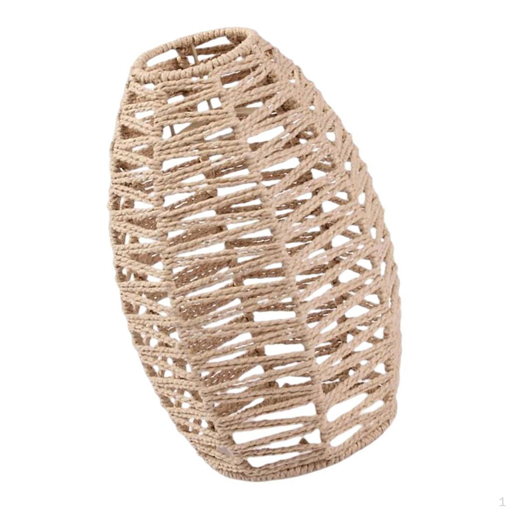 Абажур для подвесной лампы из бумажной веревки, ротанга, плетеный вручную, в стиле бохо, для кухонного острова, спальни,