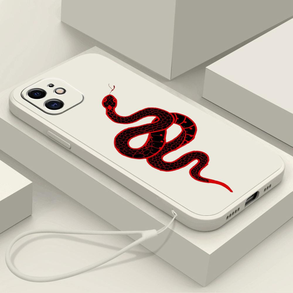 N73 Черный золотой змеиный дизайн с ремешком Силиконовые чехлы для телефонов с прямыми краями для Xiaomi Poco X5 Redmi Note13 Pro 12C Realme C55 Противоударный чехол Huawei