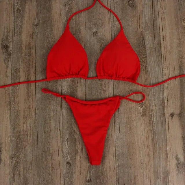 Sexy Women Bikini Brazilian Swimsuit Push-up Padded Bra Thong Two Pieces Swimwear Beachwear Bathing Suit Femme