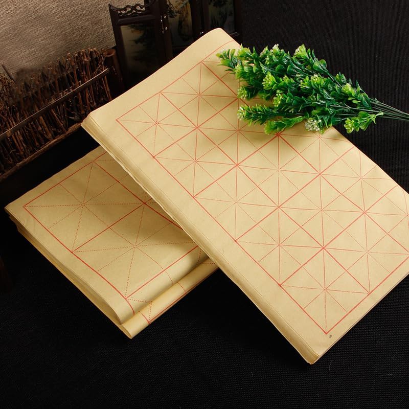 QinXingBaiHuoDian Chinese Copying Crafts Calligraphy practice art Supplies Rough Edge Paper Rice Grid Calligraphy Brush Writing Practice for