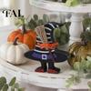 Halloween Home Decor Wooden Table Sign, Cute Ghost Witch Hat Bat Freestanding Tiered Tray Decorations Ornament, Rustic Farmhouse Tabletop Block