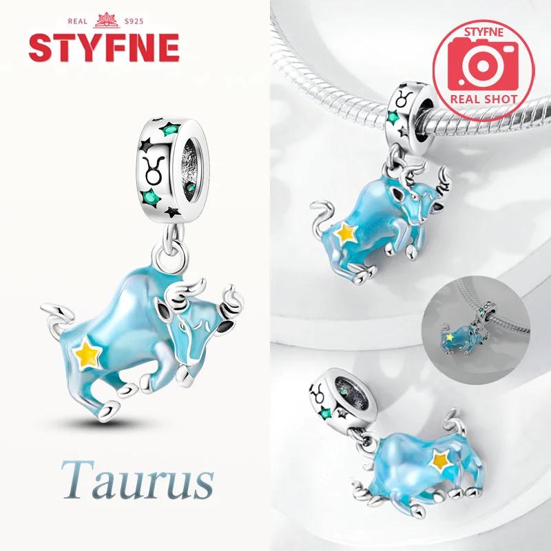 Медные Светящиеся Созвездия Скорпион Овен Рак Подвески Шармы Бусина Подходят к Оригинальному Браслету DIY Украшения Для Женщин Подарки