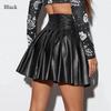 Юбка-плиссе из искусственной кожи, юбка больших размеров, женская модная, красивая, длинная, с высокой талией, обтягивающая, тонкая, однотонная, в стиле Spice Girl