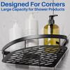 Space Aluminum Bathroom Corner Shelf Adhesive Wall Mount Shower Shampoo Triangular Storage Rack
