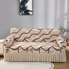 Elastic-Band Fitted Sofa Slipcovers with Ruffle Skirt - Machine Washable Polyester and Spandex Sofa Covers for Armchair, Loveseat, 3-Seater, 4-Seater