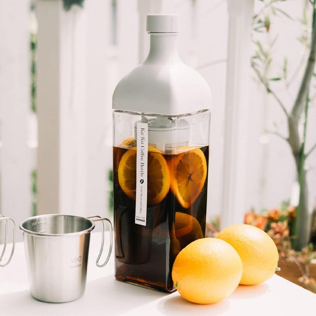 HARIO Kirk Coffee Bottle, 1000ml Capacity, Pale Gray, Made in Japan, KAC-110-PGR