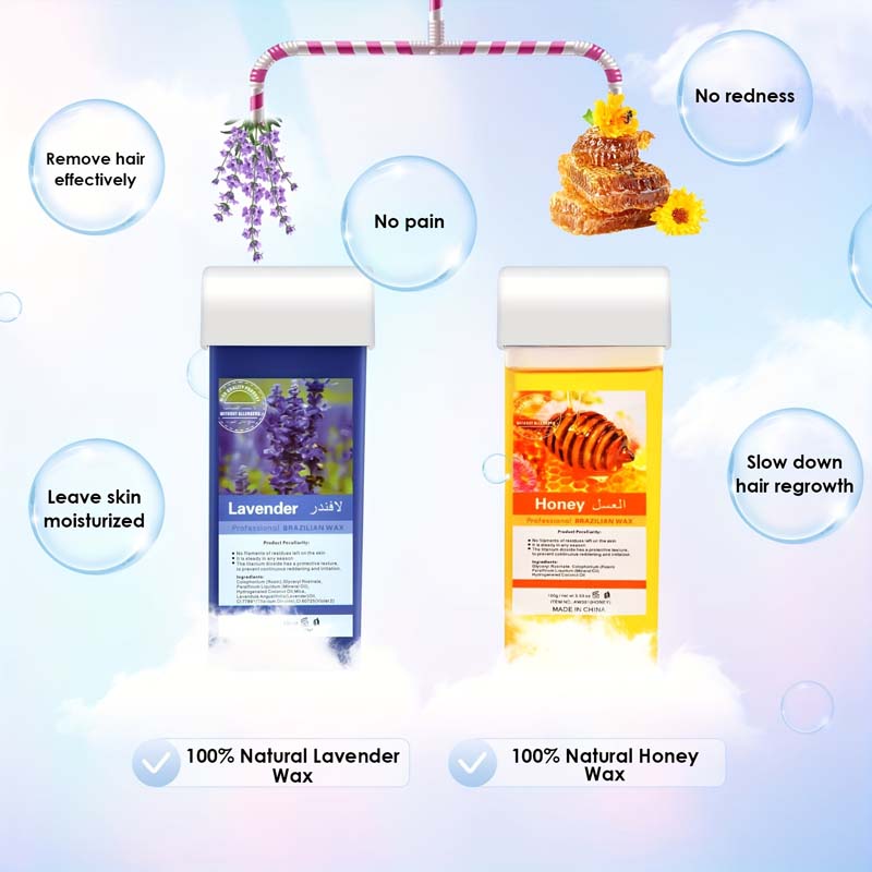 Подогреватель воска для удаления волос, роликовый воск, набор для воска для рук, ног, пальцев ног, спины, груди, набор роликов с подогревом с картриджем для эпилятора