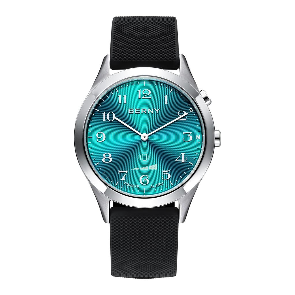 BERNY Vibration Скрытый OLED-дисплей с настраиваемой вибрацией, специально разработанный для пожилых людей и людей с нарушениями слуха, водонепроницаемый до 3 синих часов, часы,