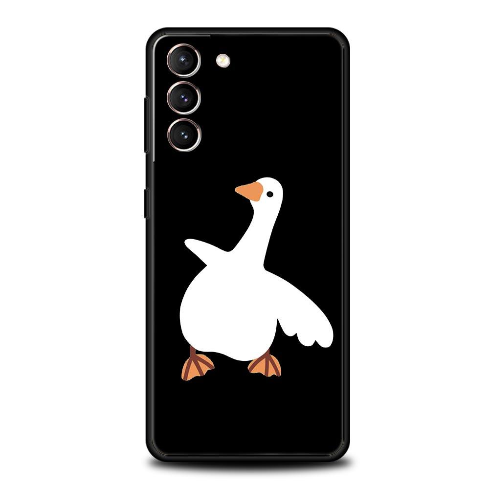 Cartoon Doubt Duck Phone Case For Samsung Galaxy S23 Ultra S22 S21 S20 FE 5G S10 S10E S9 S8 Plus Note 20 Silicone Cover Bumper