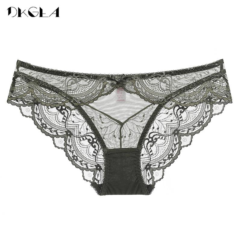 DKGEA Женские трусики, сексуальное нижнее белье, прозрачные кружевные трусы больших размеров с низкой посадкой