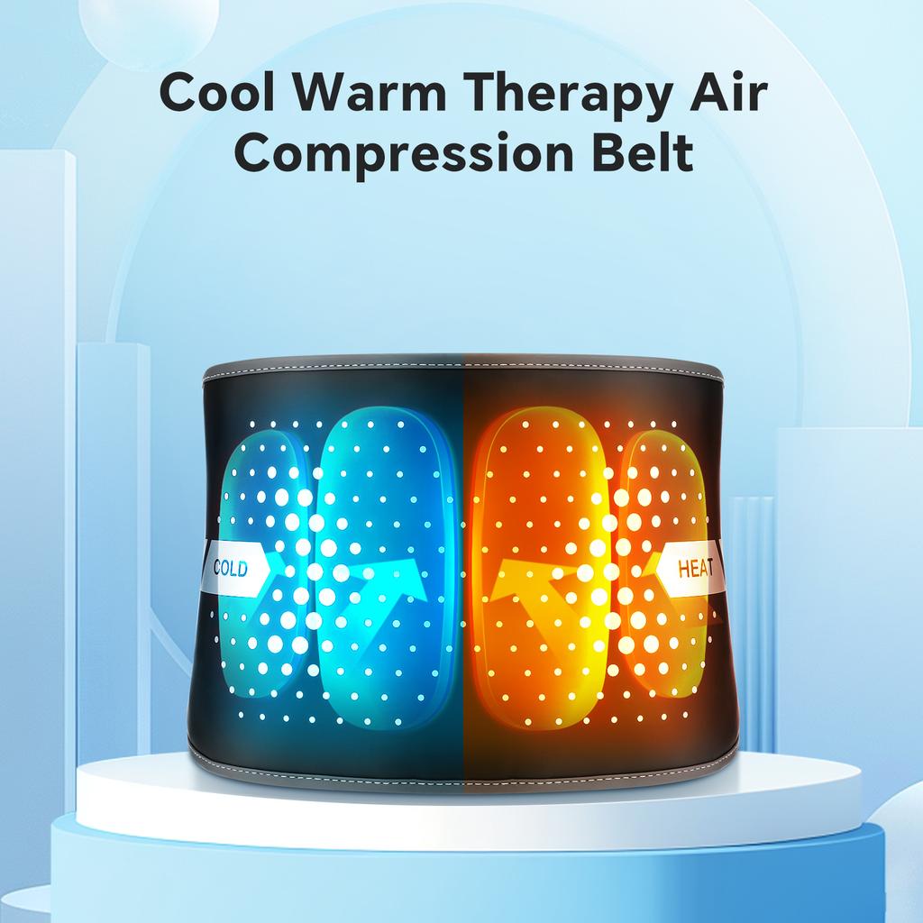 Warm & Cold Compress Air Compression Waist Massage Belt for Body Relaxation and Comfort Heating Ice Pack Type-C Rechargeable