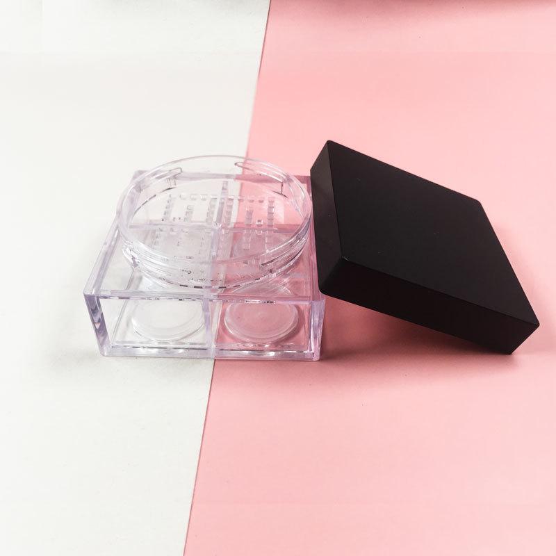 Spot Mini 6g Portable Loose Powder Box with Four-Grid Compartments for Travel-Friendly Makeup Storage