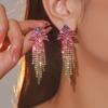 Блестящие длинные серьги со стразами, серьги с постепенным изменением
