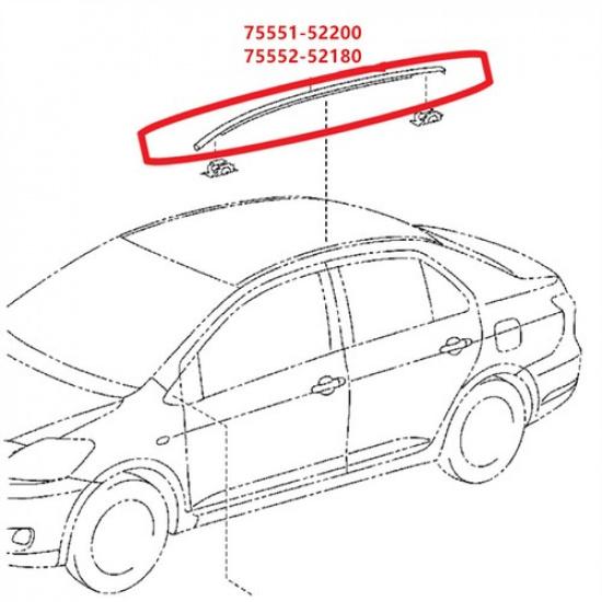 Водонепроницаемая накладка на крышу (левая/правая) для Toyota Yaris Hatchback 12-14
