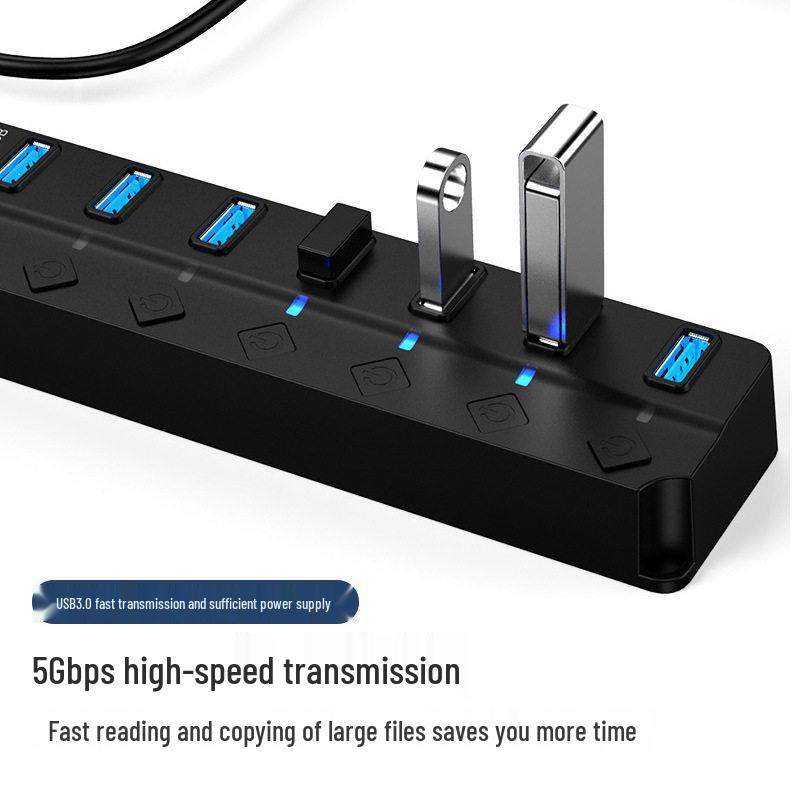 7-портовый USB 3.0 концентратор-удлинитель для расширения и зарядки ноутбука/настольного компьютера