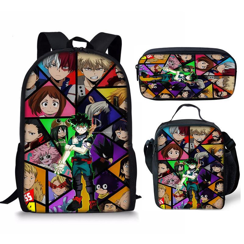 My Hero Academia Student Pack With Polyester Lining And Anime Cartoon Design For Teens