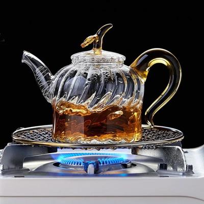 Персонализированный прозрачный стеклянный чайник для домашнего использования, домашняя наклонная полосатая электрическая керамическая плита для заваривания чайника