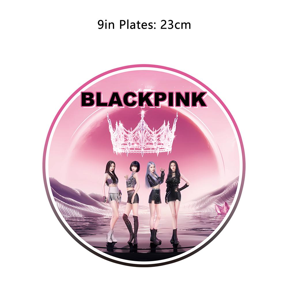 Посуда для дня рождения Blackpink включает Тарелки Салфетки Скатерти Стаканы