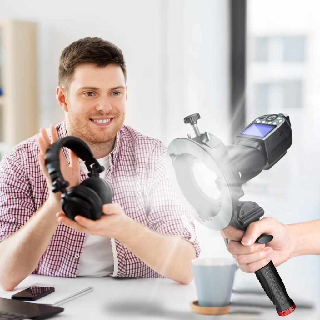 Godox S2 Speedlite Bracket Bowens Mount with Screw Holder Handle for Godox TT685II TT600 Adjustable Speedlite Precise Tilt Control S-Type 1/4