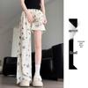 Petite High Waist Bow Wide-Leg Ice Silk Pants - Women's Summer Style