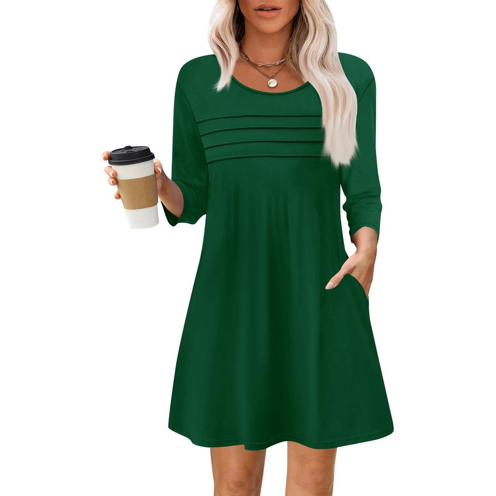 Женские летние повседневные лепестковые узкие полосатые платья с длинным рукавом и плиссировкой с цветочным принтом