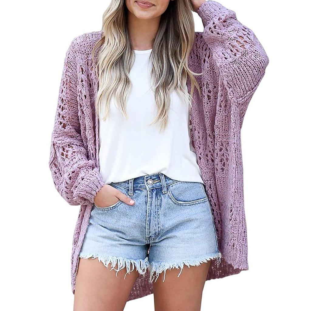 Женский кардиган крючком, свитер в стиле бохо, негабаритная верхняя одежда с открытой передней частью