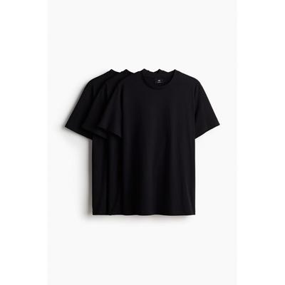 Футболка HM Regular Fit, комплект из 3 предметов, черная