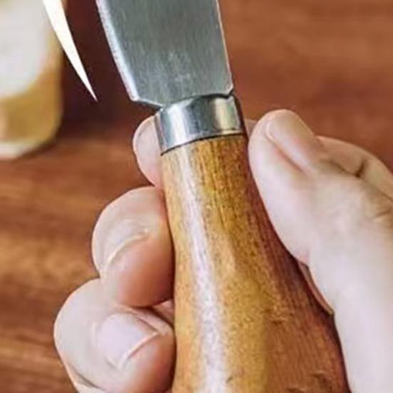 Вертикальный нож для масла с ручкой из массива дерева, нержавеющая сталь, шпатель для сыра для тостов, джема, нескользящий инструмент для намазывания арахисового масла