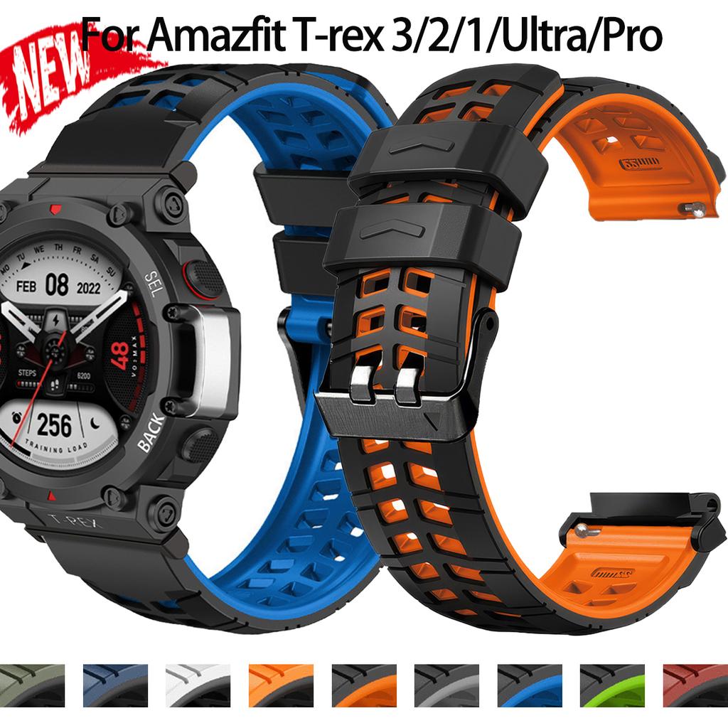 Силиконовый спортивный ремешок для Amazfit T-rex 3/2/1, двухцветный регулируемый ремешок для T-rex Pro/Ultra/2ultra, дышащий браслет для смарт-часов